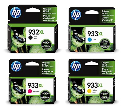 HP 932XL-933XL Ink Cartridge (CB053AN) Black and Color Inkjet - 4 pcs Set HP 932XL-933XL Ink Cartridge (CB053AN) Black and Color Inkjet - 4 pcs Set