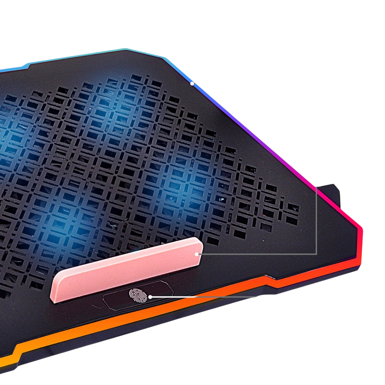Geonix Ergo 2 Gaming Laptop Cooling Stand, 10 RGB Lights,6 Quiet Fans, Black-GXCLP-A16
