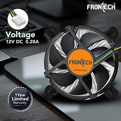 Frontech CPF-0002 – Efficient CPU fan with quiet operation, strong airflow, and durable build for reliable cooling performance.