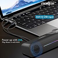 Frontech SPK-0009 multimedia speakers deliver powerful, crystal-clear sound in a compact design—ideal for desktops and laptops.