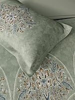 D'Decor 100% Cotton King Size Bedsheet with 2 Pillow Covers | 180 TC Digital Print Floral Design | 274cm x 274cm | Opaline (SAGE)