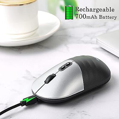 Open Box Zoook Jaguar / Rechargeable / 3 Adj. DPI / AutoShut / with Type C Converter Wireless Optical Mouse