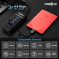 Frontech USB HUB NC-0017 features multiple high-speed USB ports, compact design, and plug-and-play ease for expanding device connectivity.