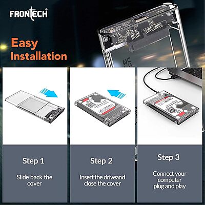 Frontech NC-0034 – Sleek and sturdy 2.5" HDD casing with fast data transfer, ideal for external storage and backups.