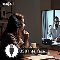 Frontech HF-3451 – Wired multimedia headphone with rich sound, soft ear cushions, and adjustable headband for comfortable daily use.