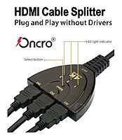 uPort HDMI Switch 3 In 1 Out – Supports 4K Resolution | Switch Between 3 HDMI Sources | Perfect for Gaming, Streaming & Home Theater