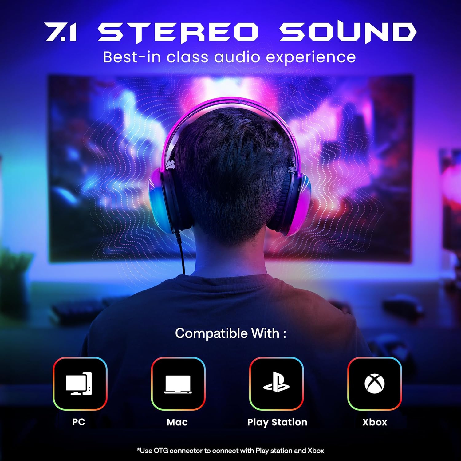 HAMMER Blaze Wired Over Ear Gaming Headphones with Mic, 50mm Drivers, Full RGB Lights, Gaming Headset with Adjustable Bands, Breathable earcushion, 1.5Mtr Wire with USB (Black) HAMMER Blaze Wired Over Ear Gaming Headphones with Mic, 50mm Drivers, Full RGB Lights, Gaming Headset with Adjustable Bands, Breathable earcushion, 1.5Mtr Wire with USB (Black)