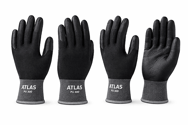 Atlas pu cotted hand gloves -black