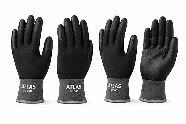 Atlas pu cotted hand gloves -black