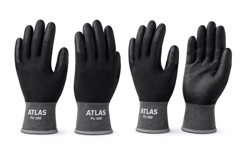 Atlas pu cotted hand gloves -black