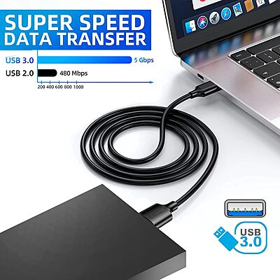 UPORT USB 3.0 Male to Male Cable 1.5M - High-speed data transfer, durable design, compatible with various devices. Ideal for connecting printers, external drives, and more. Plug and play convenience.