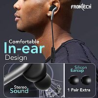Frontech EF-0081BLK earphones offer clear sound, deep bass, and a comfortable fit—perfect for music, calls, and everyday use.