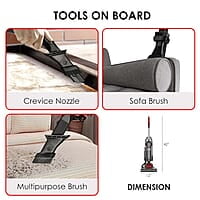 AGARO Royal Upright Bagless Vacuum Cleaner 75 Air Watts Suction Power 170° Swivel Steering