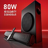 Portronics Pure Sound Pro X 80W Soundbar – Bluetooth 5.3, Customizable EQ | Rich Sound for Movies, Music & Gaming | Perfect for Home Entertainment