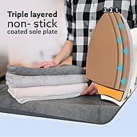 AGARO Regency Triple Layered Heavy Weight Electric Dry Iron, 1000W, Non- Stick Coated Heavy Sole Plate