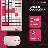 Coconut Pearl Wireless Combo (Pink & White, Elegant Design, Seamless Connectivity, Stylish & Functional, 1 Year Warranty)