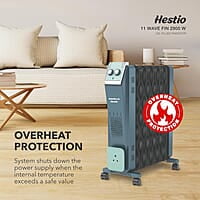 Havells Hestio 11 Wave Fin OFR 2900 Watt with 3 Heat Setting 1000W/1500W/2500W & PTC Heater 400W