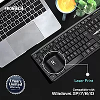 Frontech FT-1672 Wired Keyboard (Membrane Keys, USB Plug & Play, Ergonomic Design, Retractable Stands, 1 Year Warranty)
