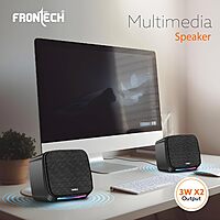Frontech SPK-0007 multimedia speakers deliver rich, clear sound with sleek design—perfect for desktops, laptops, and home entertainment.