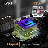 Frontech FT-0484 – Reliable H510 chipset motherboard featuring PCIe slots, USB 3.0, and M.2 support for efficient everyday computing.