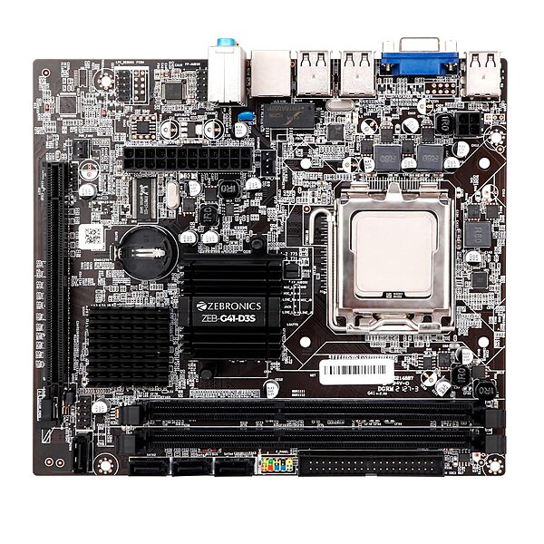 Zebronics G41-D3S Micro-ATX Motherboard – LGA 775 Socket | Intel G41 Chipset | DDR3 1333MHz Support | VGA Output | 5.1 Audio | Desktop PC Board