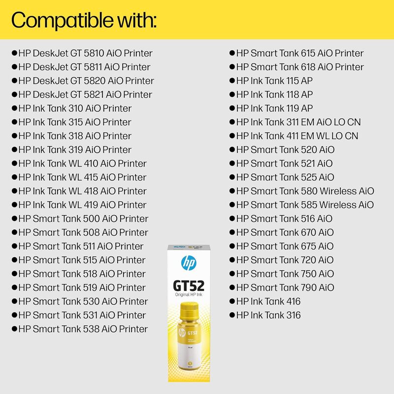 HP-INK BOTTLE MOH56A GT52 YELLOW