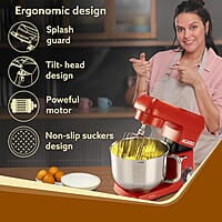 AGARO Supreme Stand Mixer 1500W with 6.2L SS Bowl, 6 Speed Setting, Pulse Function, Die Cast Aluminium Body, Copper Motor