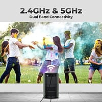 ZEBRONICS PIXAPLAY 22, Smart Projector, 3200 Lumens, 4K Support,160 Inch Screen Size, Supports Bluetooth, HDMI, USB, WiFi, 720p Native, Powerful Speaker, Electronic Focus, APP Support, Miracast