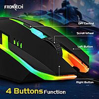 Frontech MS-0067 – Wired optical mouse with 1000 DPI, ergonomic design, and smooth tracking for precise and comfortable daily use.