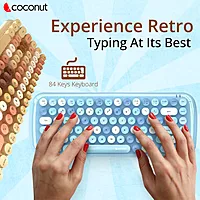 Coconut Bling Retro Wireless Combo (Elegant Retro Design Keyboard with Wireless Mouse, Perfect for Home, Office & Casual Use, 1 Year Warranty)