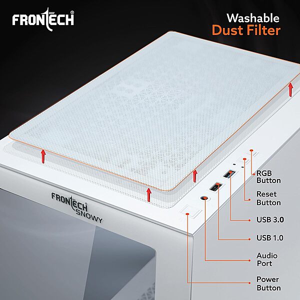 Frontech SNOWY FT-4288 High-Airflow White Tower