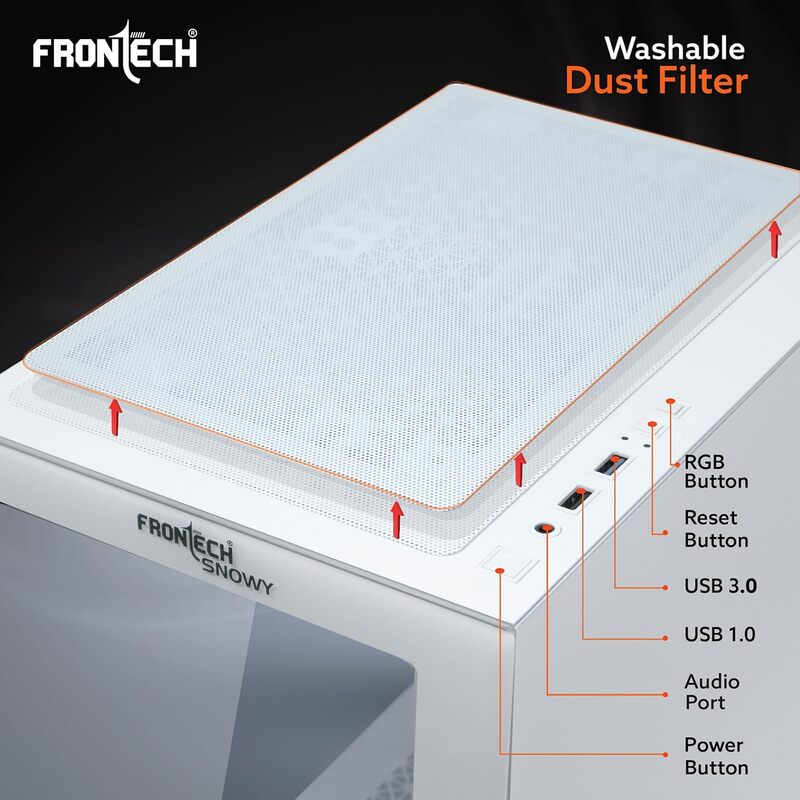 Frontech SNOWY FT-4288 High-Airflow White Tower