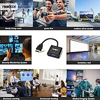 Frontech NC-0037 HDMI to VGA adapter enables easy connection from modern HDMI devices to VGA displays—perfect for monitors and projectors.
