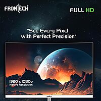 Frontech MON-0085 – 27" curved borderless monitor with vibrant display, 68.58cm screen, and ultra-thin bezels for immersive viewing.