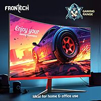 Frontech MON-0076 – 32" curved borderless monitor with immersive display, Full HD resolution, and sleek 80cm screen for enhanced viewing.