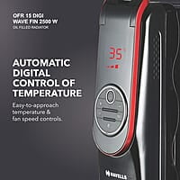 Havells OFR 15 Wave Fin DIGI with 3 Heat Setting, 2500 watt, Automatic Digital Control of Temperature