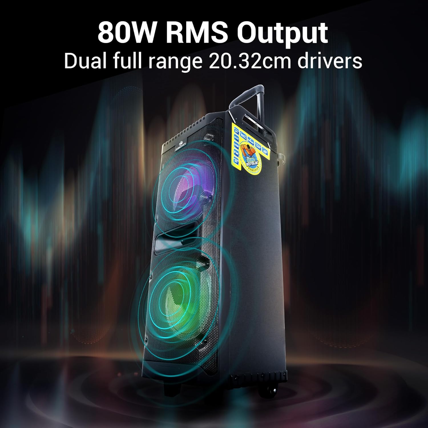 Zebronics 501 Moving Monster 2X8L Trolley Speaker Zebronics 501 Moving Monster 2X8L Trolley Speaker