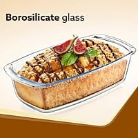 AGARO Elite Glass Loaf Tray Rectangular, 1800ml, Bake Safe, Oven Safe, Glass Dish Tray, Borosilicate Glass Tray