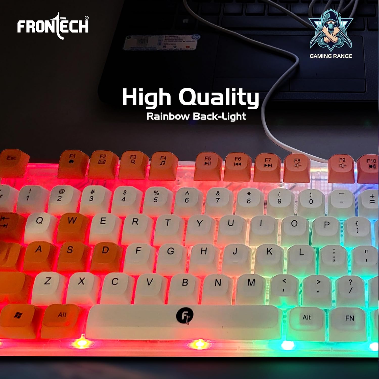Frontech NOVA KNIGHT KB-0043 – RGB gaming keyboard with mechanical feel, USB interface, anti-ghosting keys & durable build. Bold and responsive.