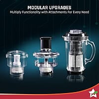 Wonderchef Nutri Blend Smart CKM Automatic Mixer Grinder 22000 RPM 4 Unbreakable Jars 500 W