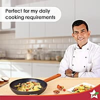 Wonderchef Caesar Forged Virgin Aluminium Fry Pan, 1 ltr, 20cm, Black, Healthy Greblon C3