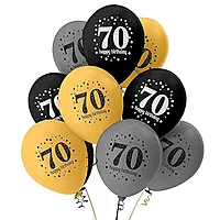 The Magic Balloon- Happy 70th Birthday Combo Kit with 30pcs Printed Balloons 1 Banner Pack of 31pcs