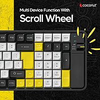 Coconut Diamond Rechargeable Wireless Keyboard & Mouse Combo (Multi-Device Support, 1 Year Warranty)