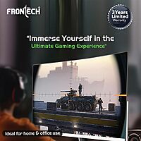 Frontech MON-0086 – 27" flat borderless monitor with crisp Full HD display, 68.58cm screen, and ultra-slim bezels for sharp visuals.