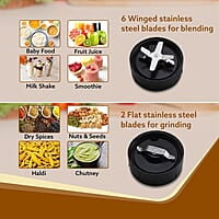 AGARO Marvel Nutri Blender, BPA Free 2 Tritan Jars, 1000W, 100% Copper Motor, 2 Speed Modes with Pulse, Detachable Base, Stainless Steel Blades, Blend, Mix, Grind, Smoothie, Juice Maker, Black