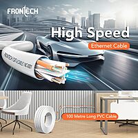 Frontech NC-0002 CAT6 Ethernet Cable – 100m Durable Cable for High-Speed Networking