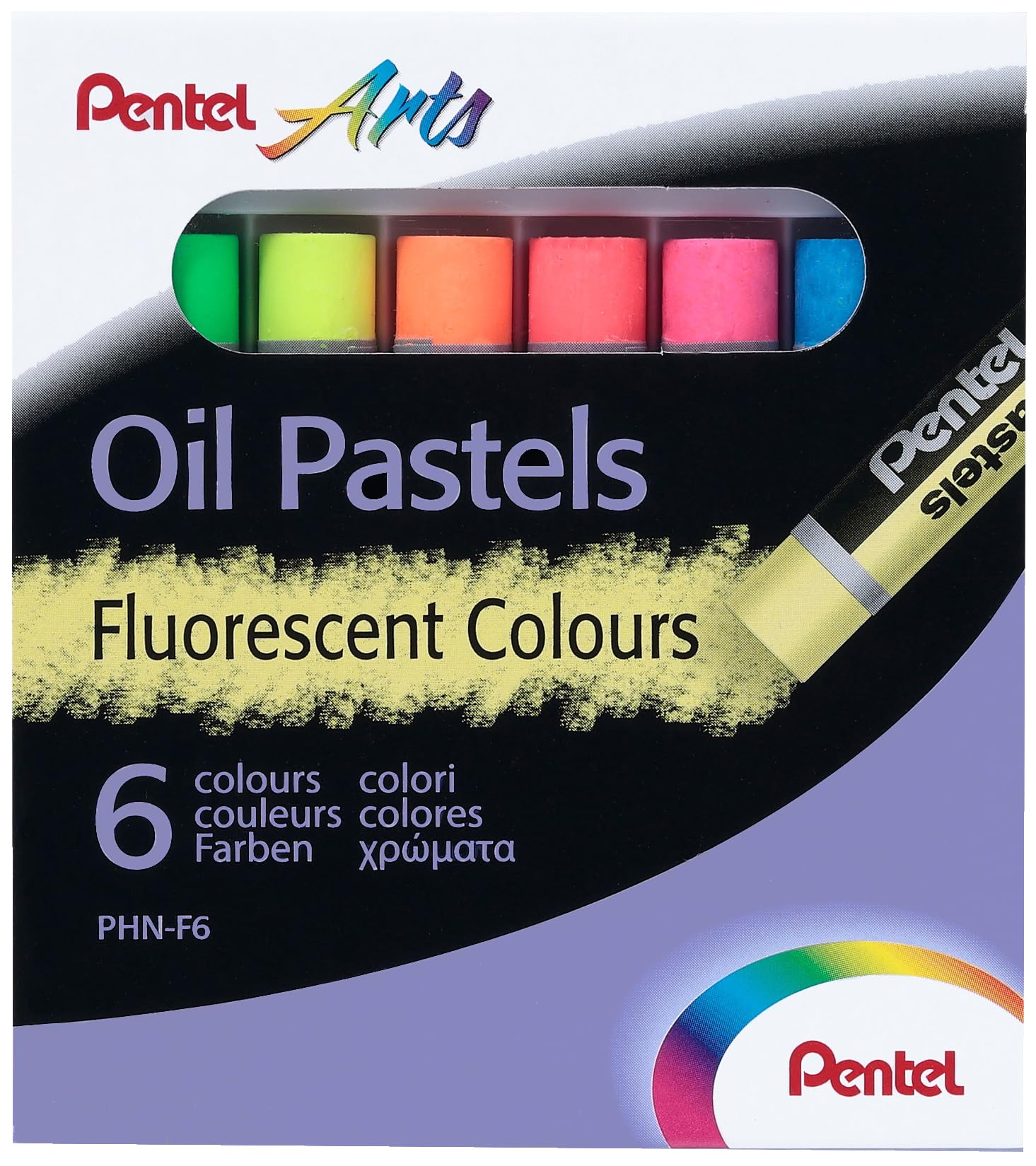 PENTEL OIL PASTEL FLUORESCENT 6 CLR PHN F6