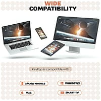 Ambrane Combo of Wireless Keyboard with Mouse Retro Typewriter Inspired, 2.4GHz for Desktop, Laptop, MacBook and Devices with USB Support, Compact Light-Weight, Single Nano Receiver KeyPop