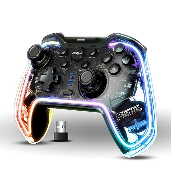 Frontech GP-0002 – Wired USB gaming pad with dual analog sticks, vibration feedback, and ergonomic grip for immersive gameplay