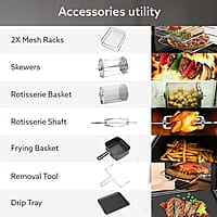 AGARO Regency Air Fryer For Home, 12L, Family Rotisserie Oven, 1800W, 9 Preset Menu